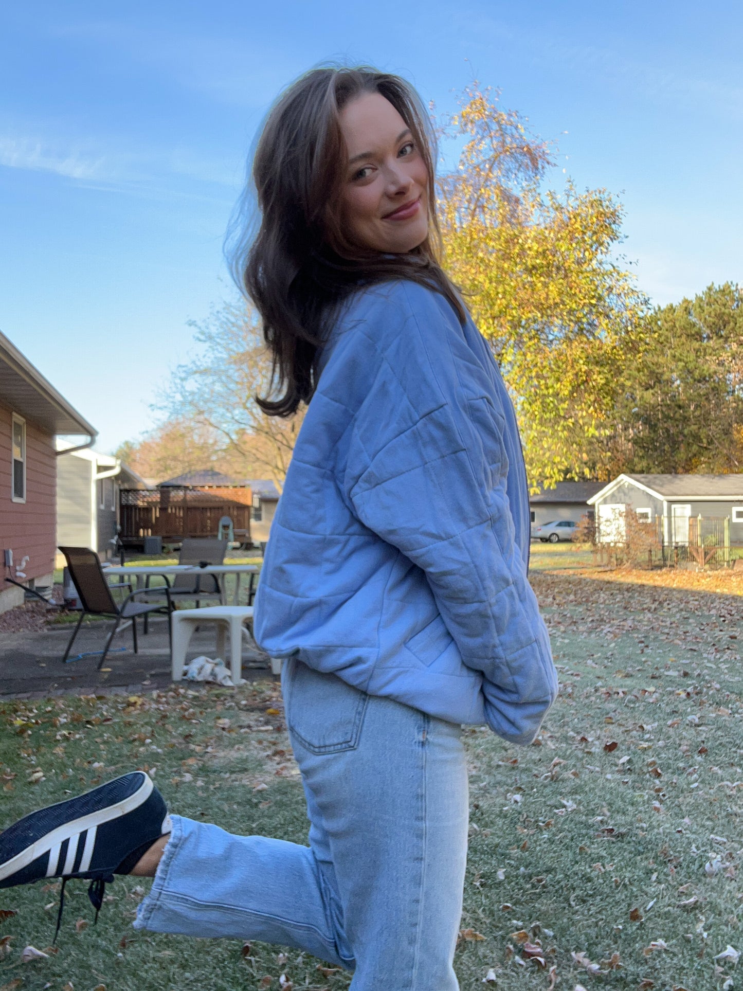 Central Perk Jacket in Windy Blue